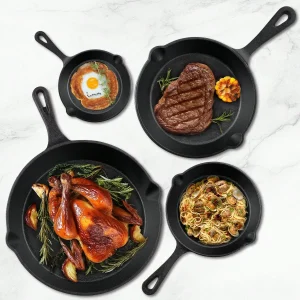 3/4/5-Piece Cast Iron Skillet Set