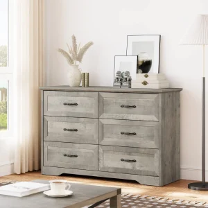 6 Drawer Wood Dresser
